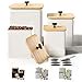 thumbnail image 3 of Kitchen Canisters for Countertop Set of 4 with Customizable Chalkboard Labels & Marker Pen - Big Iron Kitchen Canisters with Airtight Lids - Canisters Sets for the Kitchen - White Kitchen Canister Set, 3 of 4
