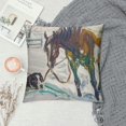 thumbnail image 2 of Orinice Horse Dog Snow Graphic Decorative Cushion Throw Pillow Cover Short Plush Winter Home Decor 1PC 12x12in, 2 of 5