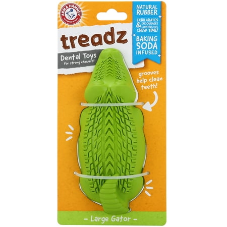 Arm & Hammer Super Treadz Gator Durable Dog Dental Toy, Made with Natural Rubber