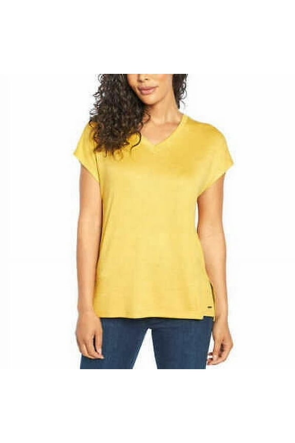 Ladies' V-Neck Tunic (Mustard, Small)