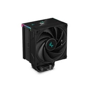 DeepCool AK500S DIGITAL Air Cooler, Single Tower, Real-Time CPU Status Screen, 5 Offset Copper Heat Pipes, All Black Design