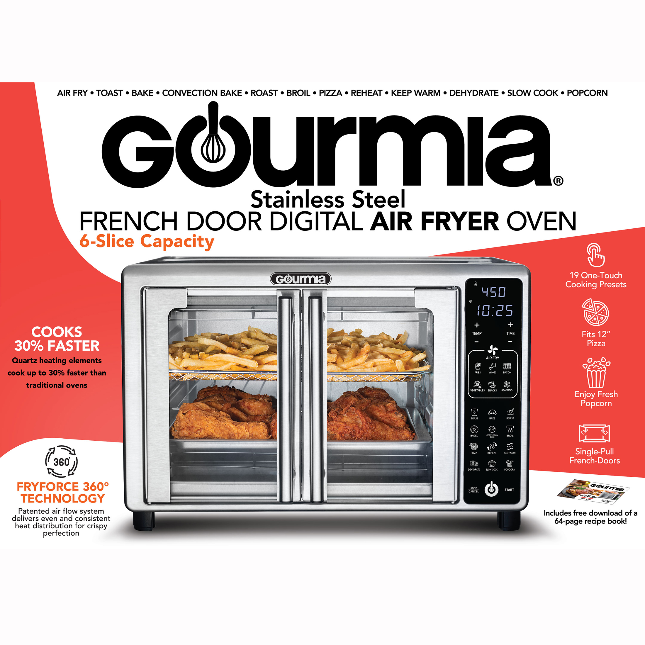 Gourmia 6-Slice Digital Toaster Oven Air Fryer, 24L photo 3