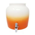 thumbnail image 4 of Premium Lead-Free Porcelain Beverage Dispenser With Matching Lid - 2.5 Gallons - Comes with Crock Ring Protector, No-Drip Chrome Painted BPA-Free Plastic Spigot Faucet and Lid - Gradient Orange, 4 of 4