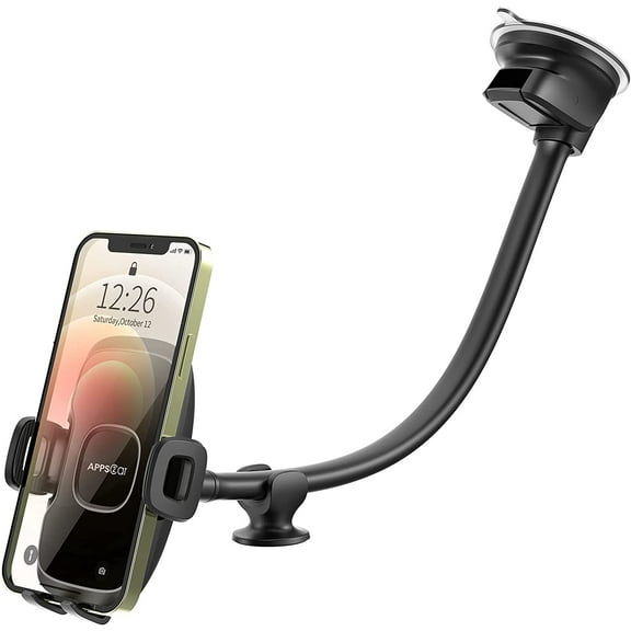 14'' Gooseneck Car Phone Holder,Heavy Duty Phone Holder for Truck, [Flexibile Long Arm] [Anti shake stabilizer]Windshield Car Phone Mount Suction Cup,Fit For iPhone, Samsung &Other Cellphone