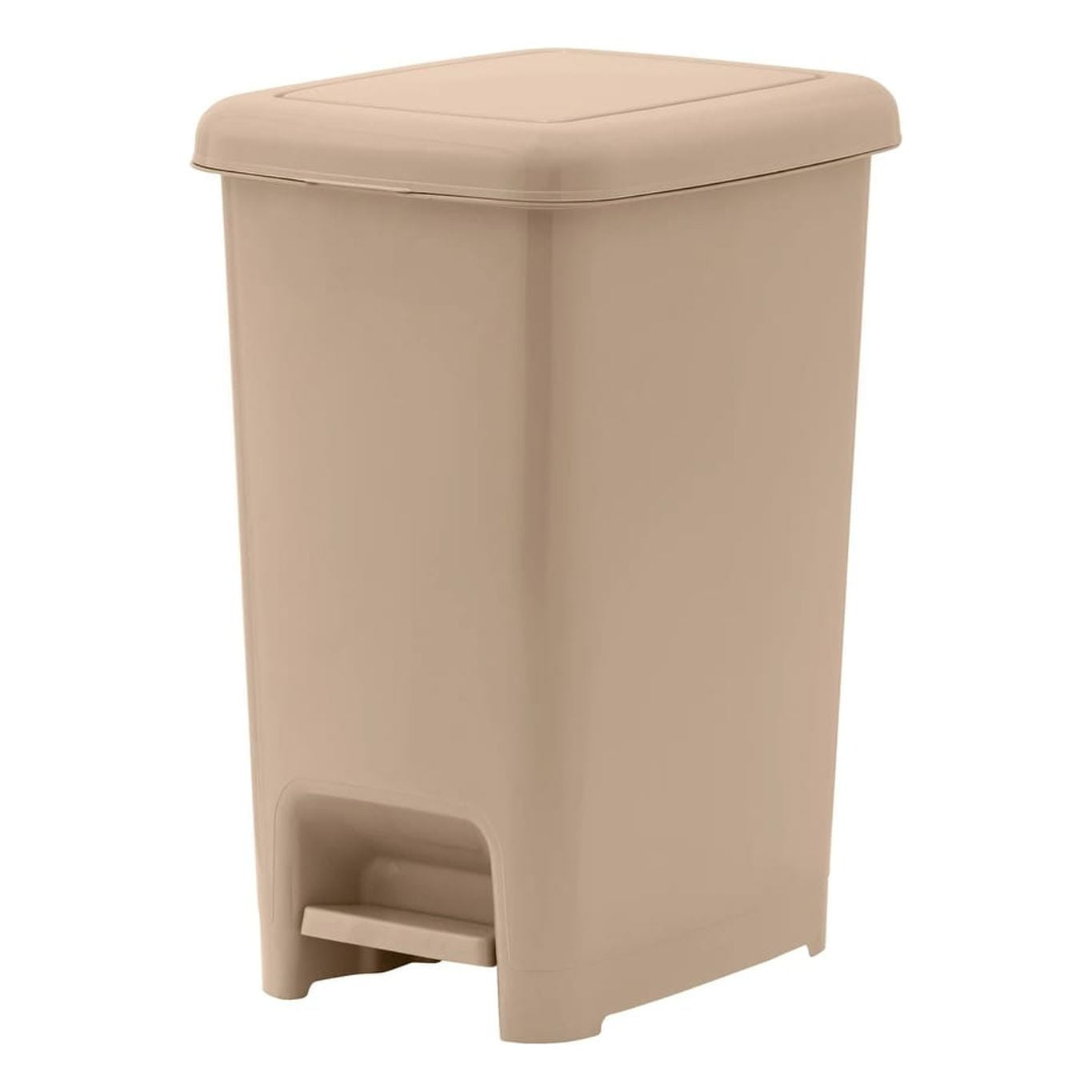 Slim 4-gallon Step on Trash Can with Lid. – Space Savor Trash Can, Good for Dorm Room, Kitchen, Bathroom, or Office, Keeps the Room Neat and Clean. Black Color. By Superio.