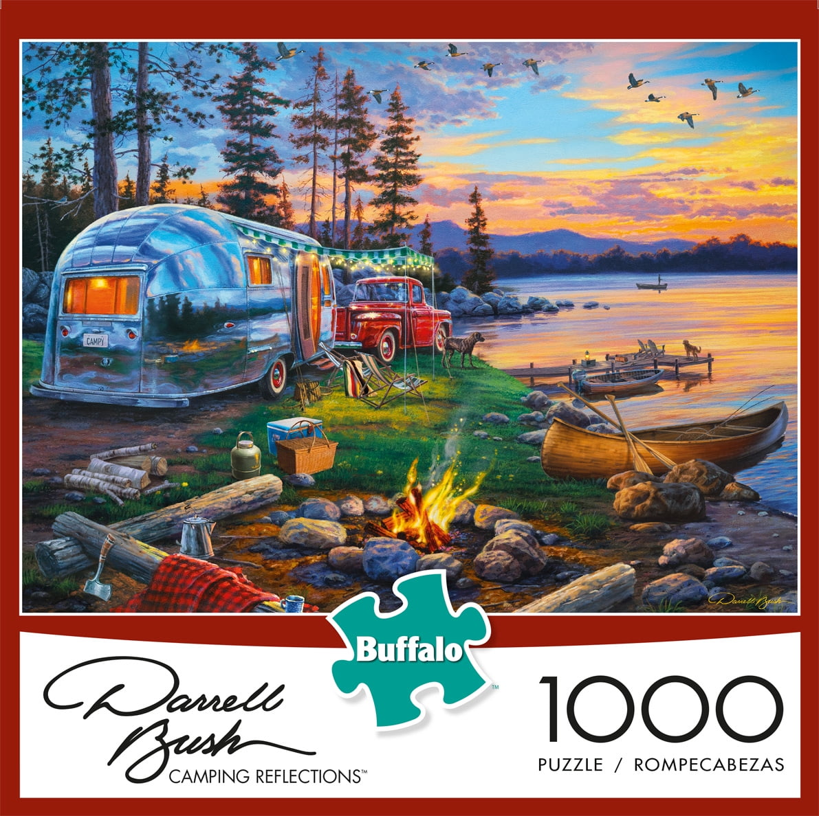 NEW Buffalo Games 1000 Piece Jigsaw Puzzle Darrell Bush "Camping Reflections"
