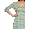 thumbnail image 3 of Moomaya Robes Imprimées à Manches 3/4 pour Femmes Vêtements Indiens Tunique Longue, 3 of 5