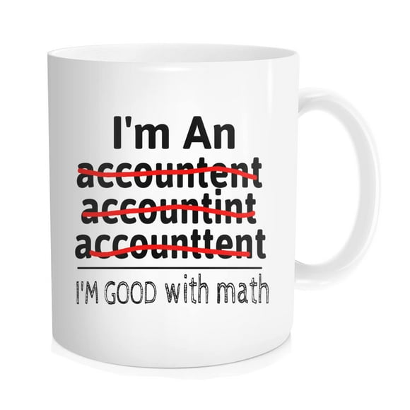 Waldeal I'm an Accountant I'm Good with Math Funny Coffee Mug, White Fine Bone Ceramic, 11 oz Tea Coffee Cup for Men Women Office and Home