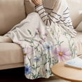 thumbnail image 4 of Throw Blanket for Couch Wildflowers Soft Fleece Flannel Blankets Cozy Lightweight Blanket for Home Sofa Living Room Pink Blue Flower Bed Throws 40" x 60", 4 of 9