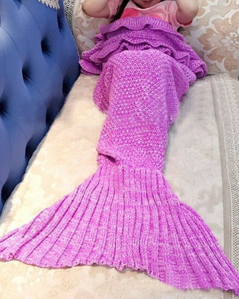 Super Soft Warm HandCrocheted Mermaid Tail Blanket Sofa Blanket Adult Blanket