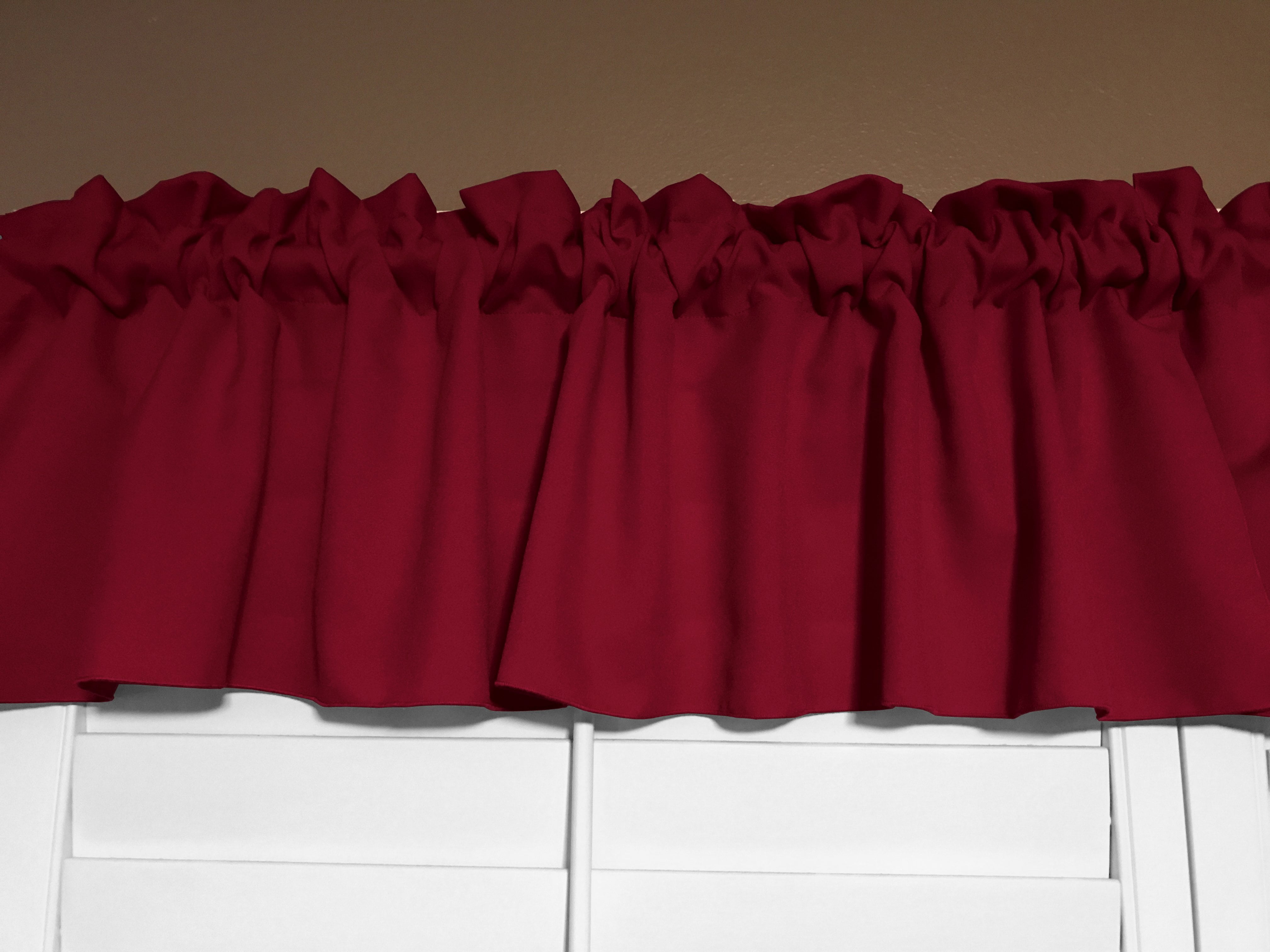 Solid Poplin Window Valance 58 Quot Wide Cranberry Red Walmart Com Walmart Com