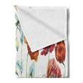 thumbnail image 2 of Flowers Insects Soft Flannel Fleece Throw Blanket, Watercolor Layout of Hand Drawn Poppies and Leaves on a Plain Background, Cozy Plush for Indoor and Outdoor Use, 70" x 90", Multicolor, by Ambesonne, 2 of 5