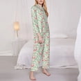 thumbnail image 3 of Lsque leaves bows Pattern Long Sleeve Pajama Set for Women - Soft 2-Piece Sleepwear and Loungewear Set with Pockets, Comfy Nightwear-XX-Large, 3 of 7