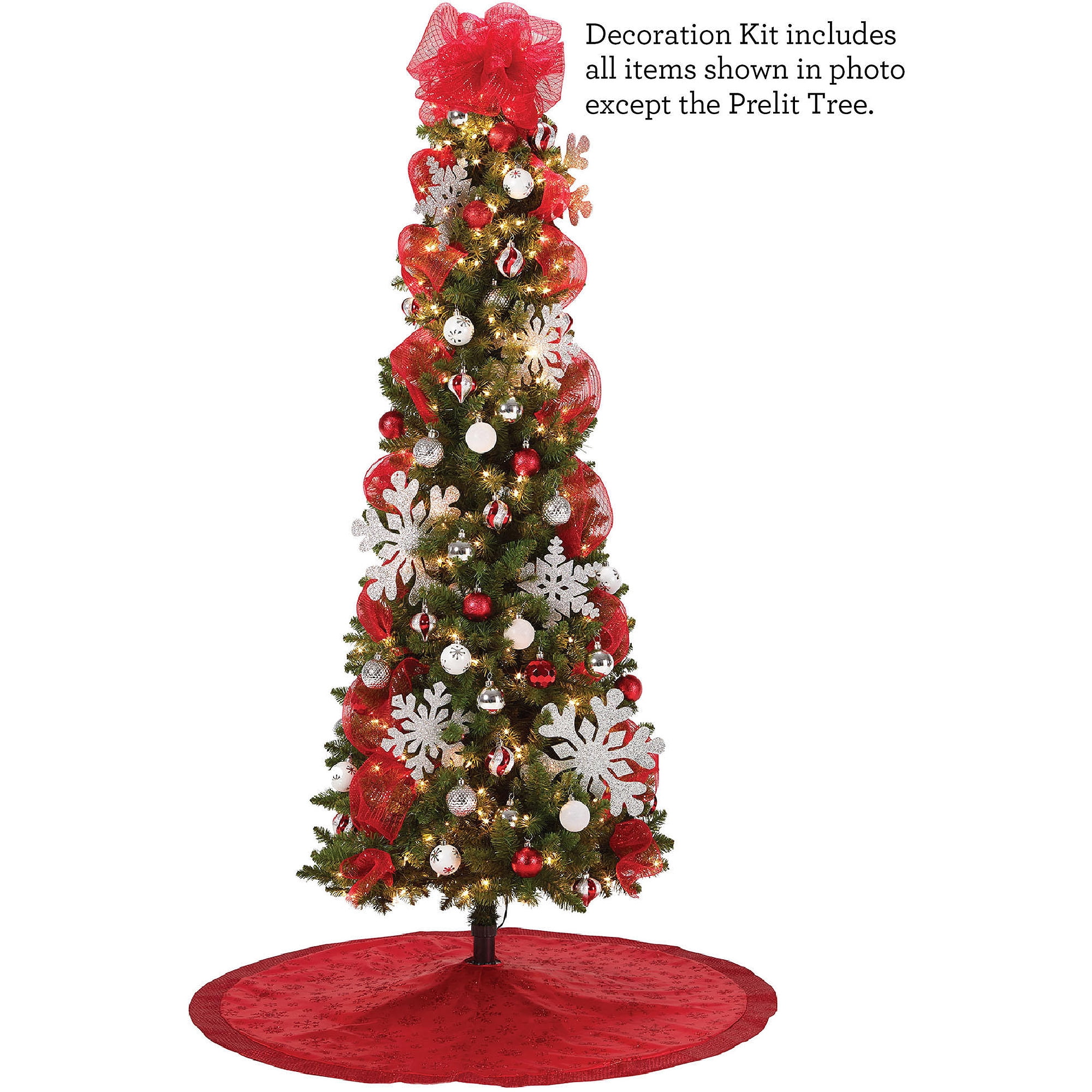 Red And Silver Christmas Tree Decoration Kit Red And Silver Christmas Tree Decoration Kit
