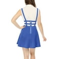 thumbnail image 3 of MODA NOVA Junior's Party Costume Elastic Waist Cut Out A Line Mini Suspender Skirt Royal Blue XS, 3 of 4