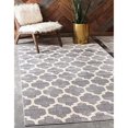 thumbnail image 1 of Unique Loom Trellis Collection Tapis Moderne d'Inspiration Marocaine avec Motif à Treillis, 4 Pi x 6 Pi, Gris/beige, 1 of 6