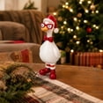 thumbnail image 5 of Christmas Resin Duck Statue With Santa Hat And Snowflake Glasses, Desktop Holiday Decoration For Shelf Display, 5 of 6