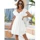 thumbnail image 5 of Vestido corto Florboom con nudo frontal y escote corazón, blanco - L, 5 of 6