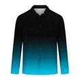 thumbnail image 4 of Handshe Men's Long Sleeve Work Shirt, Button-Down Collar Dual Pocket Gradient Print Casual Outdoor Workwear Shirts for Men, Daily Work Wear Apparel,Plus Size, 4 of 5