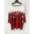 thumbnail image 3 of Nyfairy Women's Snowflake Plaid Print V Neck Casual Blouse, 3 of 4
