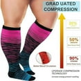 thumbnail image 5 of 3 Pairs Plus Size Compression Socks Wide Calf for Women and Men 20-30 mmHg Extra Large Compression Sports Socks for Circulation Support Recovery(XXL), 5 of 12