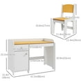 thumbnail image 3 of Qaba Ensemble Bureau et Chaise pour Enfants de 3 à 6 Ans avec Tiroir de Rangement, Blanc, 3 of 10
