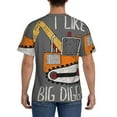 thumbnail image 2 of Naloa I Like Big Digger Men's T-Shirt Sport T-shirt Men's Basic Tee Casual Men's Shirt, Round Neck, Short Sleeves - Medium, 2 of 5
