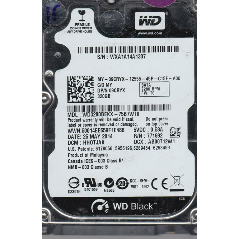 WD3200BEKX-75B7WT0, DCM HHOTJAK, Western Digital 320GB SATA