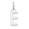 thumbnail image 1 of Diamond2Deal 14K White Gold Small Slanted Block Letter E Initial Pendant for Women, 1 of 6