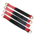 thumbnail image 5 of Qty 4 Axle Strap Tie Downs 24" Long & Qty 4 Ratchet Tow Straps Car Haulers | RED, 5 of 10