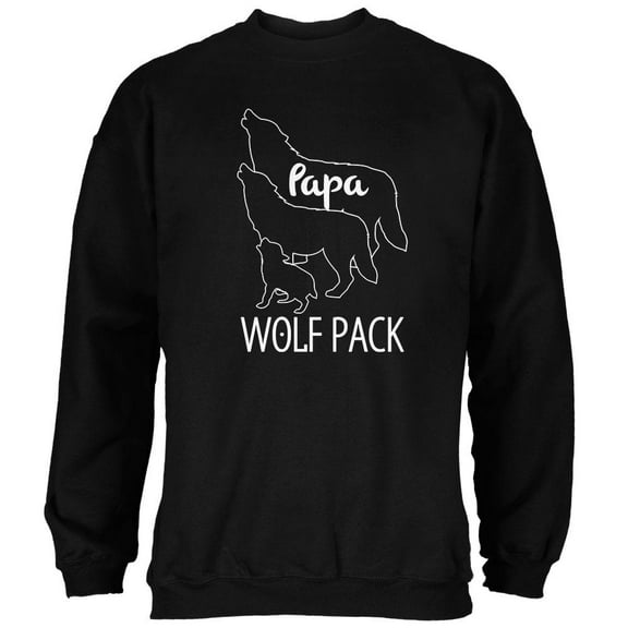 Wolf Pack Papa Dad Father Mens Sweatshirt Black SM