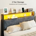 thumbnail image 5 of Dayago Full Size Bed Frame, Storage Headboard with Charging Station, Solid and Stable, Noise Free, No Box Spring Needed, Easy Assembly, Rustic Brown, 5 of 10