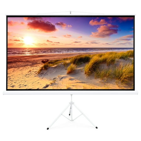 Projection Screen Masking - Best Choice Products 100in Portable 16:9 Projection Screen w/ 87x49in Foldable Stand, 1.3 Gain - White