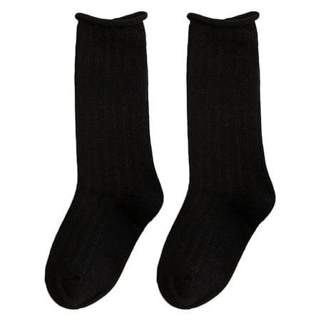 

Children Girls Long Boot Socks Solid Candy Color Leg Warmer Vertical Stripe Hose