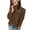 Brown, variant on Fesfesfes Women Sweaters Casual Solid Pullover Turtleneck Blouse Long Sleeve Plush Tops Sweater