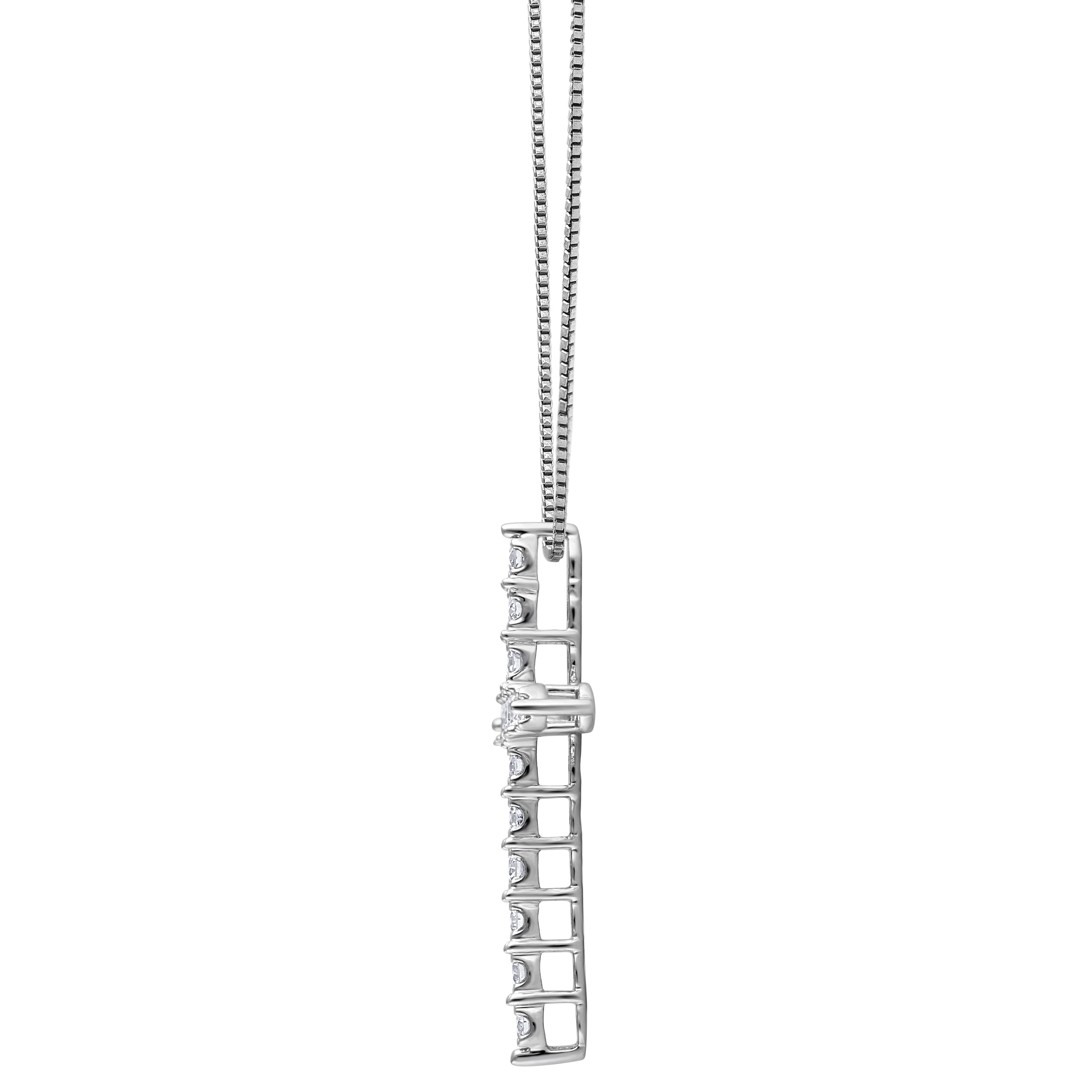 Unique Moments 1/2 Ct Lab Grown Diamond Cross Pendant Necklace in Silver for Women (J-SI-I1)