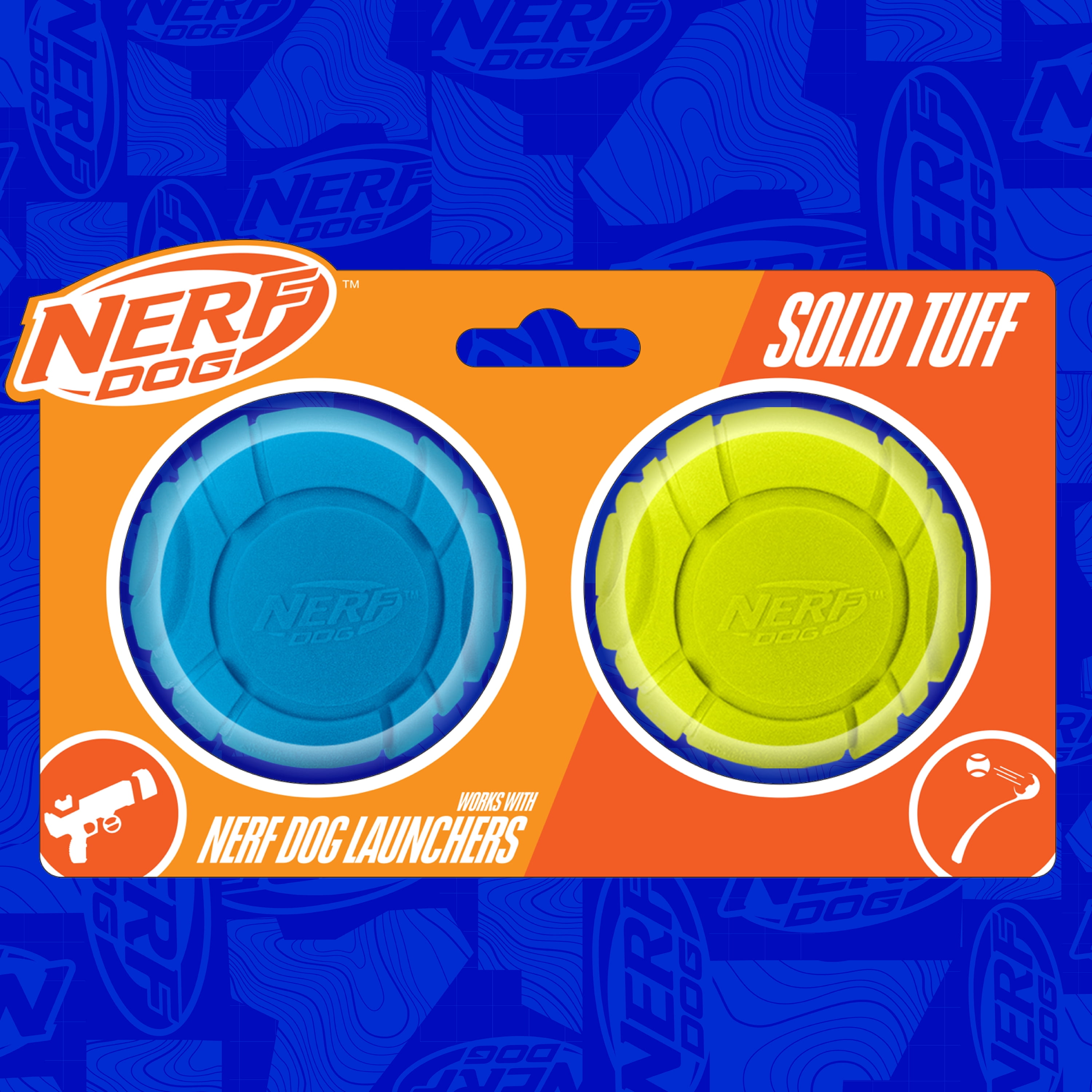 Nerf Dog Solid Tuff Sonic Ball 2 Pack, 2.5 inch