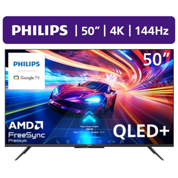 Philips 50" Class 144Hz QLED  4K UltraHD (2160p) Google   Gaming Smart TV (50PUG7675/F7)