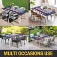 thumbnail image 5 of American Flag Table Cloths for 5 Foot Rectangle Tables, US Flag Baseball Stars Navy Blue Patio Waterproof Elastic Fitted Tablecloths, Washable Rectangular Table Cover for Camping, 5 of 8