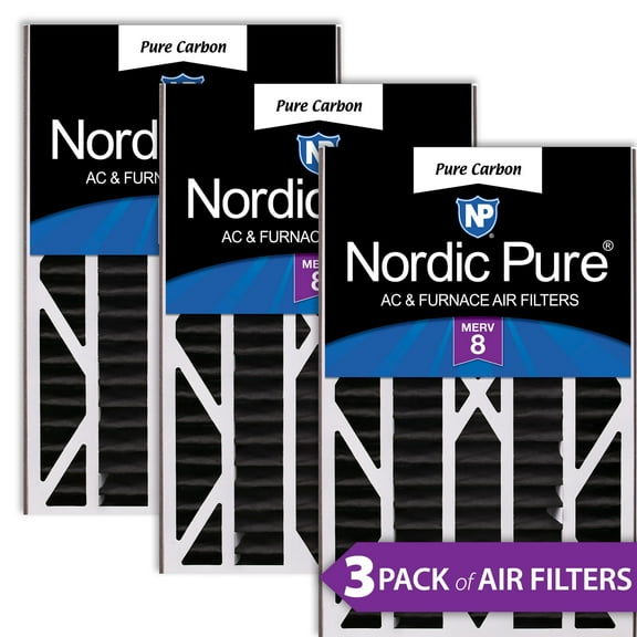 Air Bear Cub 16x25x3 Replacement Carbon Odor Reduction Merv 8 Air Filters 3 Pack