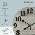 thumbnail image 3 of Waltham Real Wood Wall Clock, 12 inch, Battery Operated, Grey Finish - Made from Real Wood – not Particle Board or MDF- 100% Real Wood!, 3 of 7