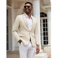 thumbnail image 3 of COOFANDY Mens Casual Blazer Slim Fit Suit Jacket Grey One Button Sport Coats & Blazers, 3 of 5