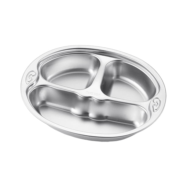 Plato Dividido De Acero Inoxidable Bandeja Dividida Para Niños Plato Para Bebés, Niños Pequeños Y Niños Que Comen Comida Con Forma De Coche Dieta Bonita T