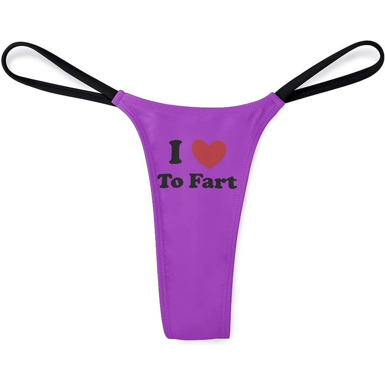 I Love to Fart Women's G-String Thongs Low Rise Hipster Underwear Stretch  T-Back Panties 