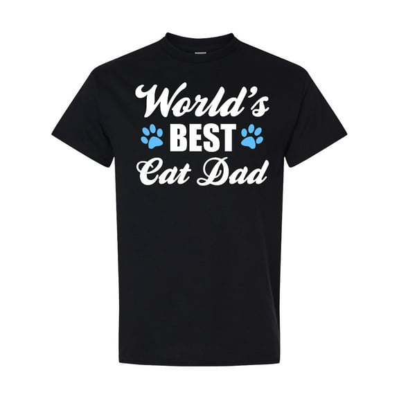Inktastic Worlds Best Cat Dad with Pawprints T-Shirt