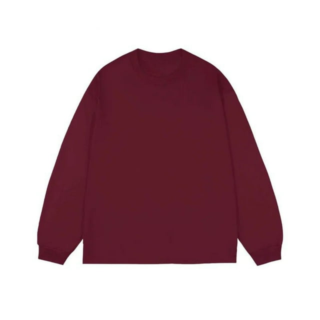 Blusas y camisas de manga larga con cuello redondo para hombre, informales, lisas, empalmadas, de manga larga, de alta elasticidad, que mantienen el calor, top de algodón para hombre
