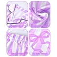 thumbnail image 6 of Girls Pajamas Silk PJS Set Bow Satin Sleepwear Short Sleeve Jammies for Kids Button-Down Nightwear size 7-8 10-12, 6 of 7