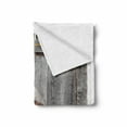 thumbnail image 2 of Rustic Soft Flannel Fleece Throw Blanket, Aged Wood Barn Door with Rusty Crossed Locks Abandoned Western Farmhouse Design, Cozy Plush for Indoor and Outdoor Use, 50" x 60", Brown, by Ambesonne, 2 of 6