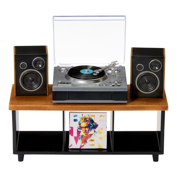 Open Box MGA's Miniverse Real Music Record Player Mini Collectibles, Mini Playable Record Player, Collectors, Gift, Beethoven