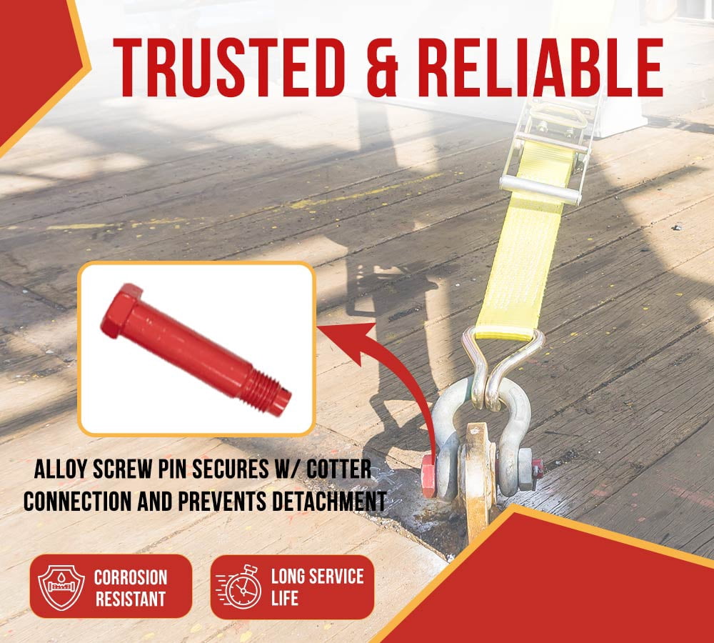Crosby G-2130 7/8" Anchor Shackle Carbon Steel w/Safety Screw Pin 14,300 lbs WLL, Galvanized Heavy Duty D Ring Bolt Type Shackle for Towing, Rigging & Vehicle Recovery, 1019533